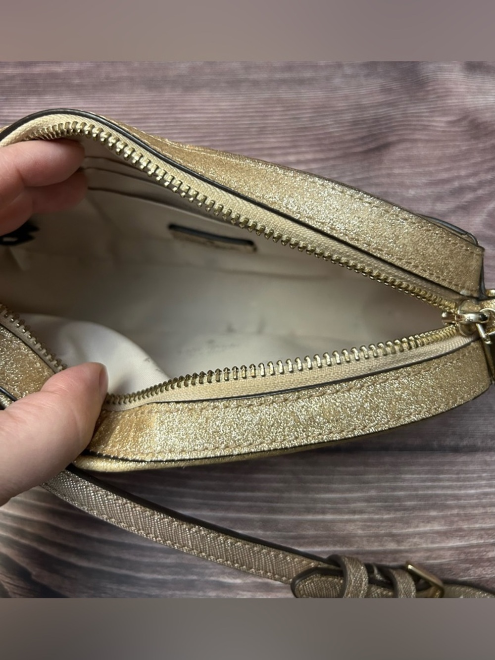 Kate Spade Gold Glitter Crossbody Bag - Picture 11 of 11